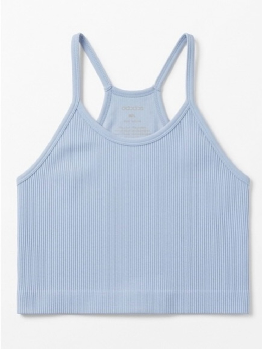 Light Blue Ribbed Tank Top with Strappy Back - Adidas